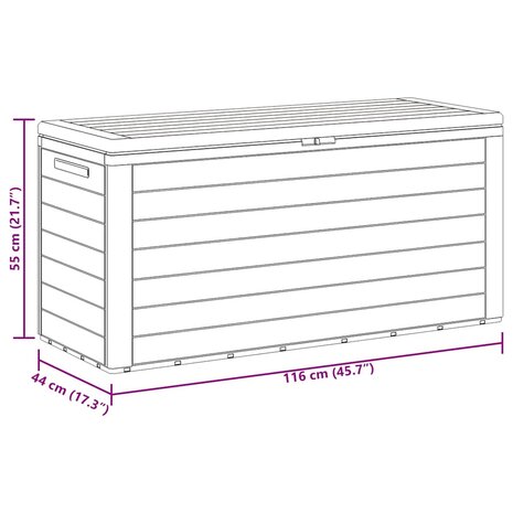 Tuinbox 116x44x55 cm antraciet