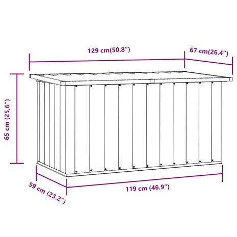Tuinbox 129x67x65 cm antraciet