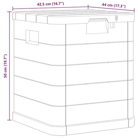 Opbergbox voor in de tuin 90 L lichtgrijs