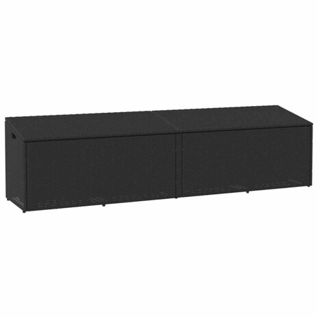 Tuinbox 220x50x58 cm poly rattan zwart