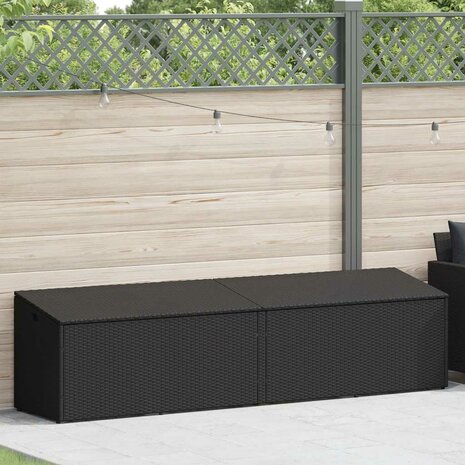 Tuinbox 220x50x58 cm poly rattan zwart