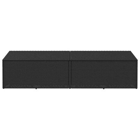 Tuinbox 220x50x58 cm poly rattan zwart