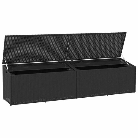 Tuinbox 220x50x58 cm poly rattan zwart