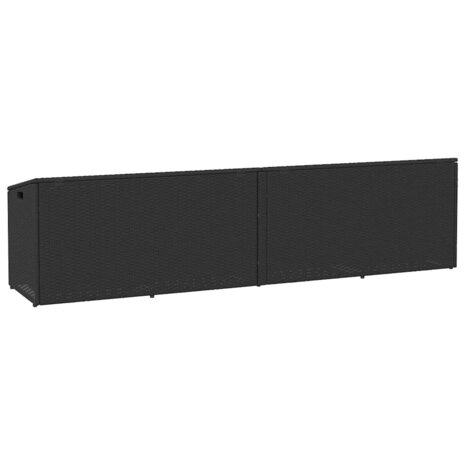 Tuinbox 220x50x58 cm poly rattan zwart