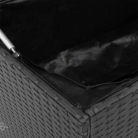 Tuinbox 220x50x58 cm poly rattan zwart