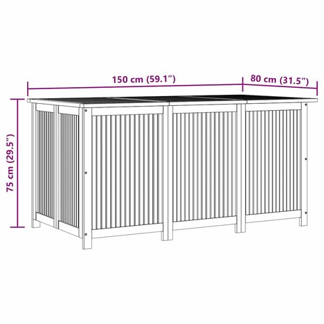 Tuinbox 150x80x75 cm massief acaciahout