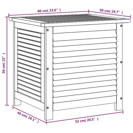 Tuinbox met jaloezieën 60x50x56 cm massief acaciahout