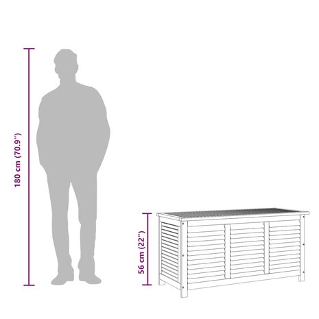 Tuinbox met jaloezieën 113x50x56 cm massief acaciahout