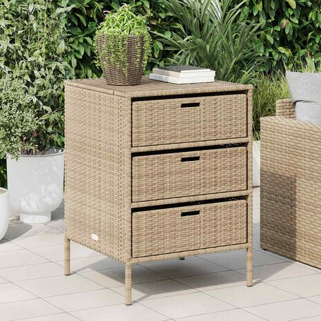 Tuinkast 55x59x80 cm poly rattan beige