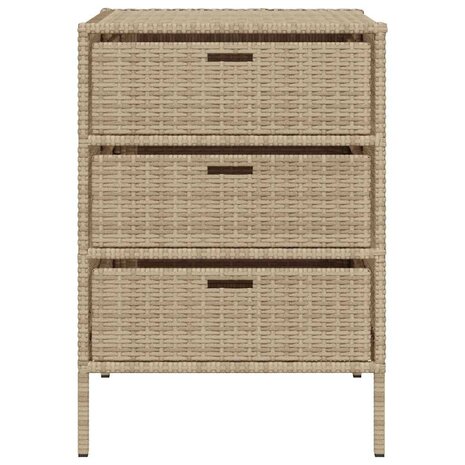 Tuinkast 55x59x80 cm poly rattan beige