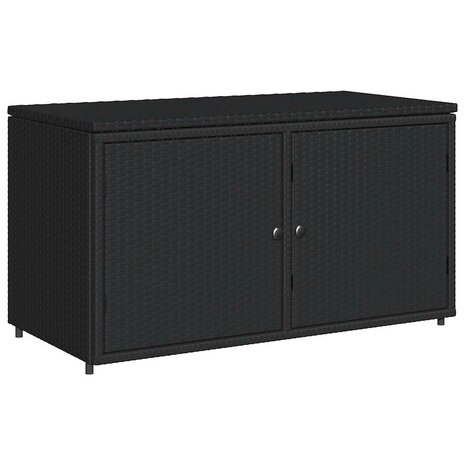 Tuinkast 110x55x60,5 cm poly rattan zwart