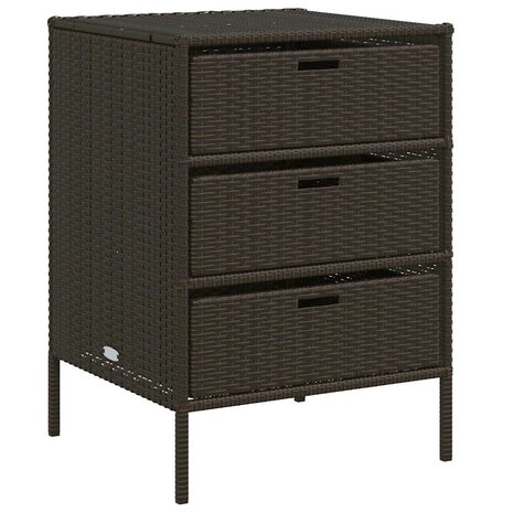 Tuinkast 55x59x80 cm poly rattan bruin