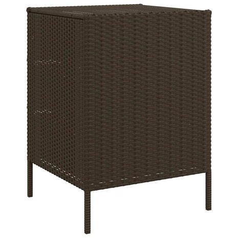 Tuinkast 55x59x80 cm poly rattan bruin