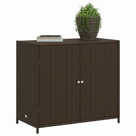 Tuinkast 83x45x76 cm poly rattan bruin