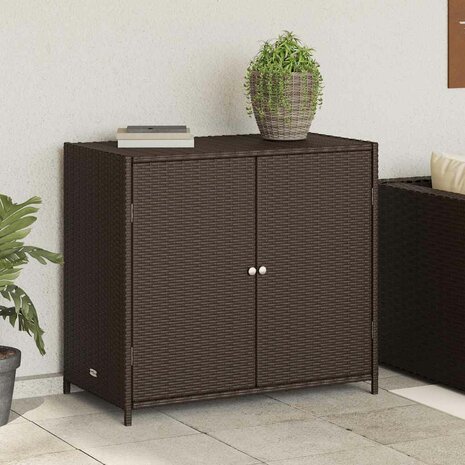 Tuinkast 83x45x76 cm poly rattan bruin