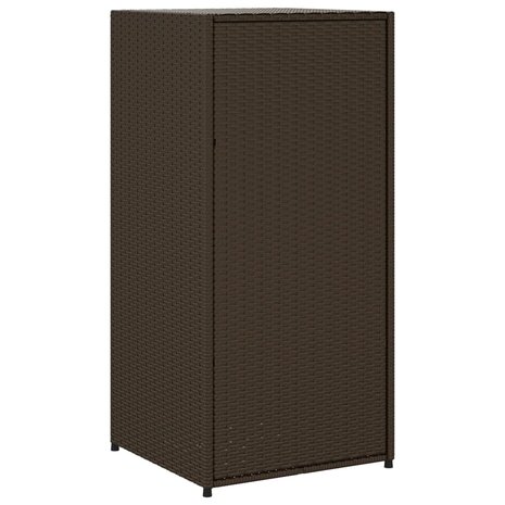 Tuinkast 55x55x111 cm poly rattan bruin