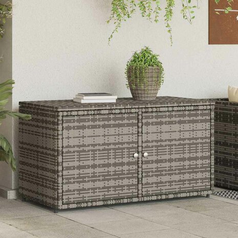 Tuinkast 110x55x60,5 cm poly rattan grijs