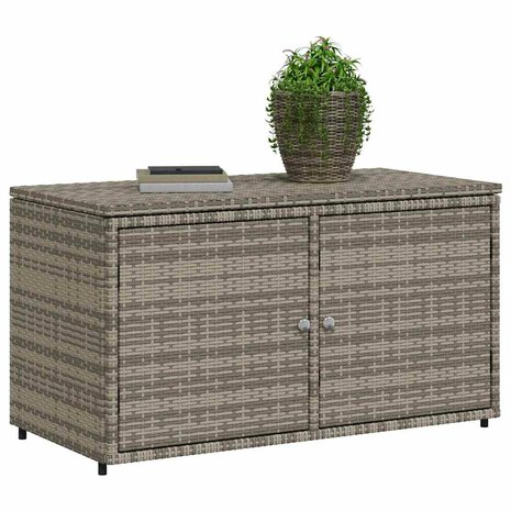 Tuinkast 110x55x60,5 cm poly rattan grijs