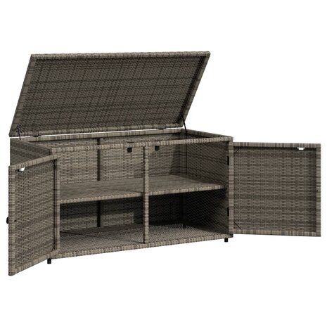 Tuinkast 110x55x60,5 cm poly rattan grijs