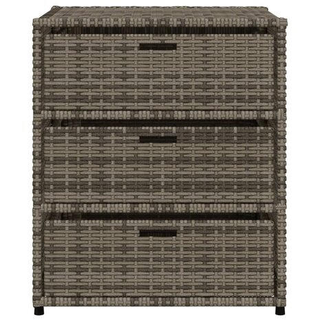 Tuinkast 55x59x69 cm poly rattan grijs