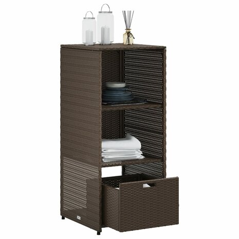 Tuinkast 50x55x115 cm poly rattan bruin