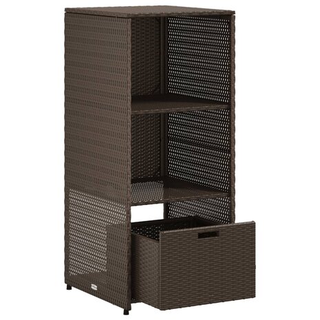 Tuinkast 50x55x115 cm poly rattan bruin