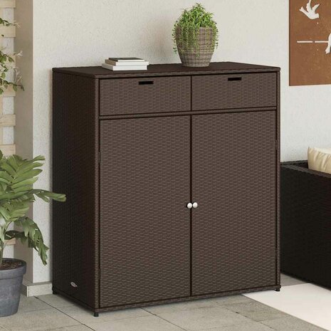 Tuinkast 105x55x113 cm poly rattan bruin