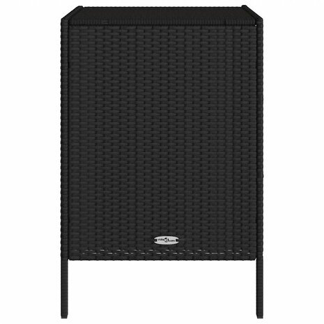 Tuinkast 55x59x80 cm poly rattan zwart