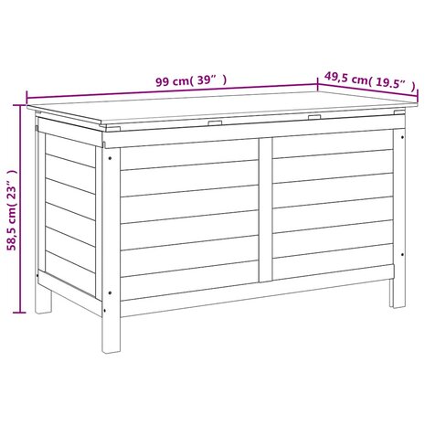 Tuinbox 99x49,5x58,5 cm massief vurenhout wit