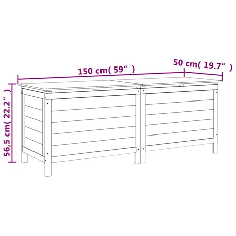 Tuinbox 150x50x56,5 cm massief vurenhout bruin