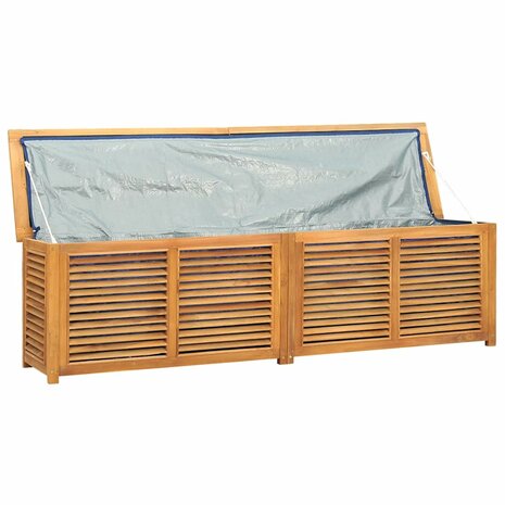Tuinbox met zak 200x50x55 cm massief teakhout