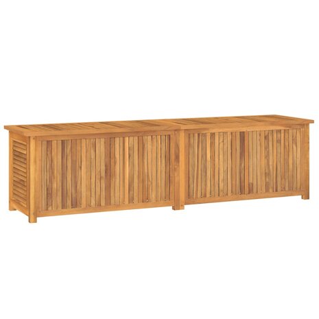 Tuinbox met zak 200x50x55 cm massief teakhout
