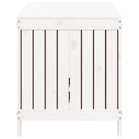 Tuinbox 121x55x64 cm massief grenenhout wit