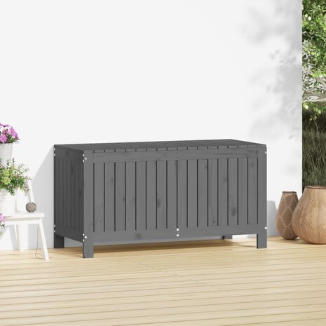 Tuinbox 115x49x60 cm massief grenenhout grijs