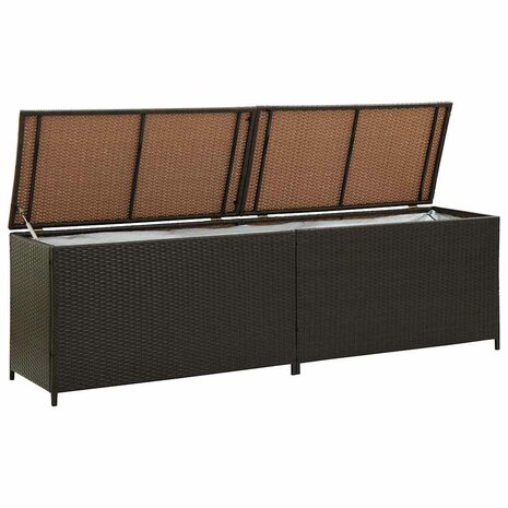 Tuinbox 200x50x60 cm poly rattan bruin