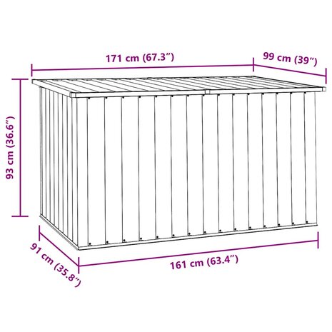 Tuinbox 171x99x93 cm antraciet