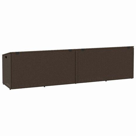 Tuinbox 220x50x58 cm poly rattan bruin