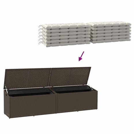 Tuinbox 220x50x58 cm poly rattan bruin