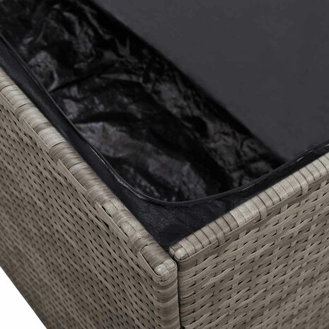 Tuinbox 110x50x58 cm poly rattan grijs