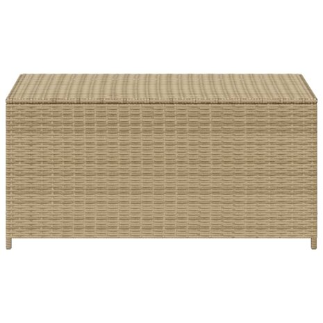 Tuinbox met wielen 190 L poly rattan gemengd beige