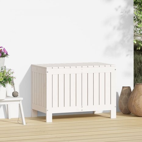 Tuinbox 76x42,5x54 cm massief grenenhout wit