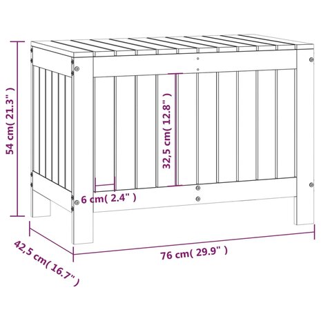 Tuinbox 76x42,5x54 cm massief grenenhout wit