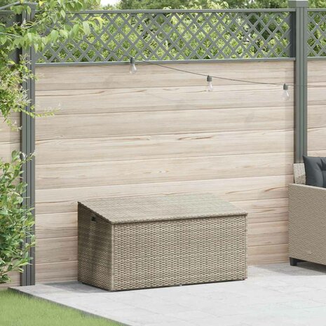 Tuinbox 110x50x58 cm poly rattan lichtgrijs