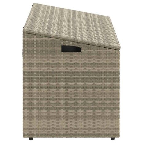 Tuinbox 110x50x58 cm poly rattan lichtgrijs