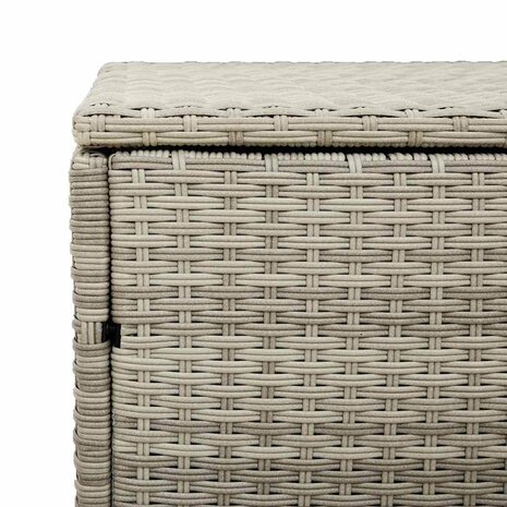 Tuinbox 110x50x58 cm poly rattan lichtgrijs