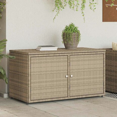 Tuinkast 110x55x60,5 cm poly rattan beige