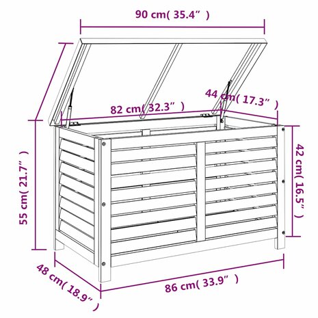 Tuinbox 90x48x55 cm massief eucalyptushout