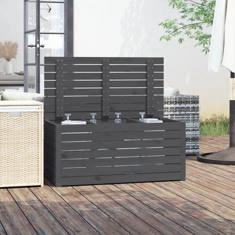Tuinbox 101x50,5x46,5 cm massief grenenhout grijs