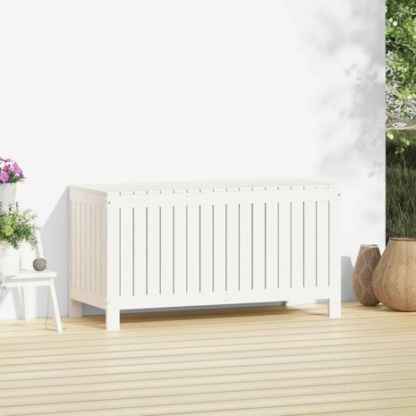 Tuinbox 115x49x60 cm massief grenenhout wit