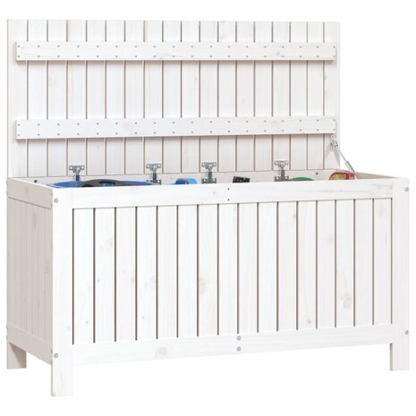 Tuinbox 115x49x60 cm massief grenenhout wit